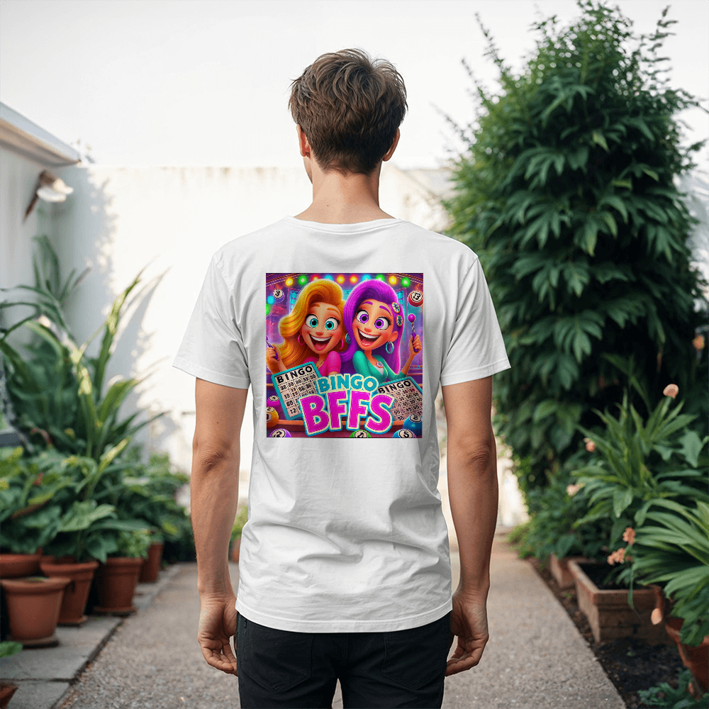 Bingo BFFS 1 - Bella + Canvas 3001 Unisex T-shirt Back Print - Gift for Her