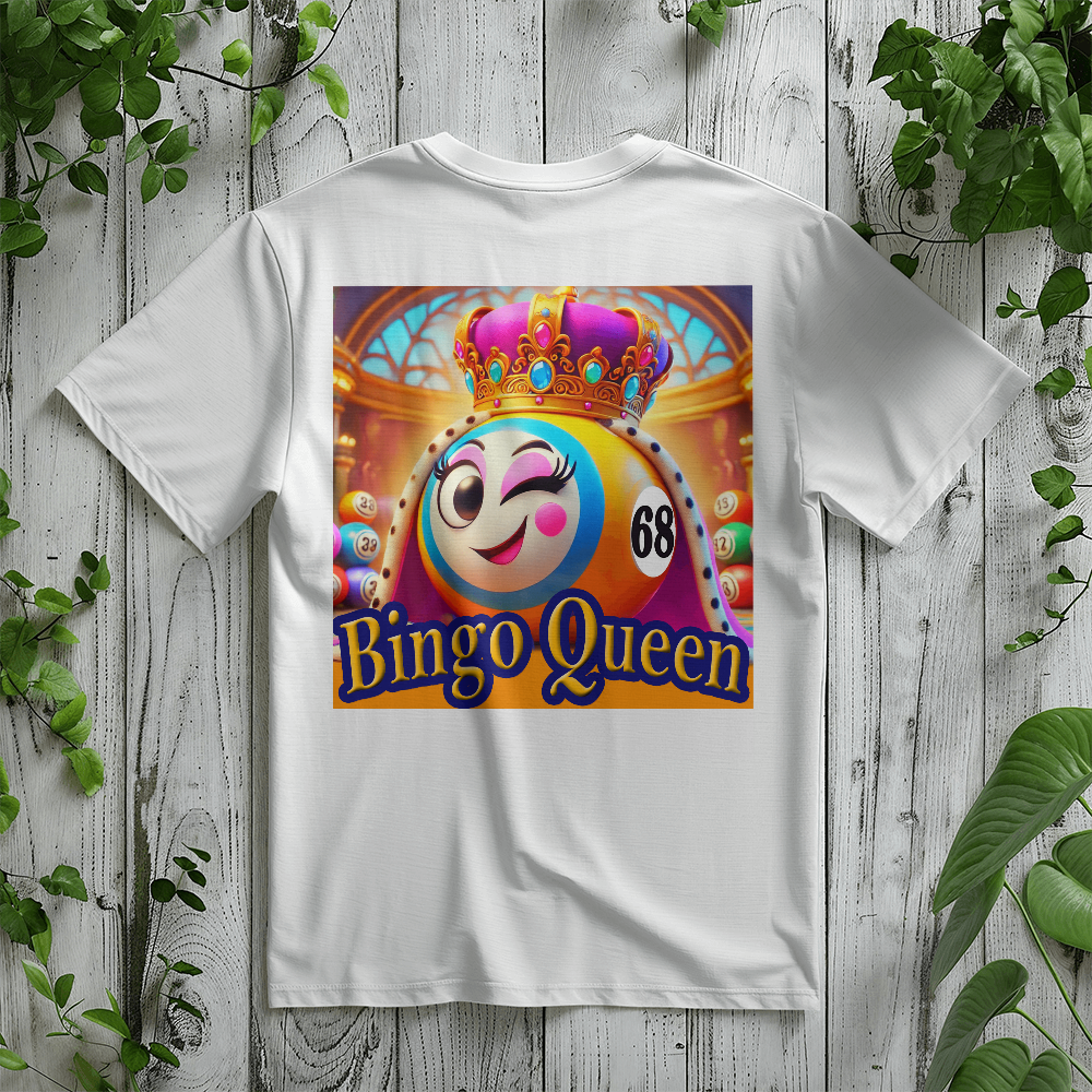 Bingo Queen - Bella + Canvas 3001 Unisex T-shirt Back Print - Gift for Her