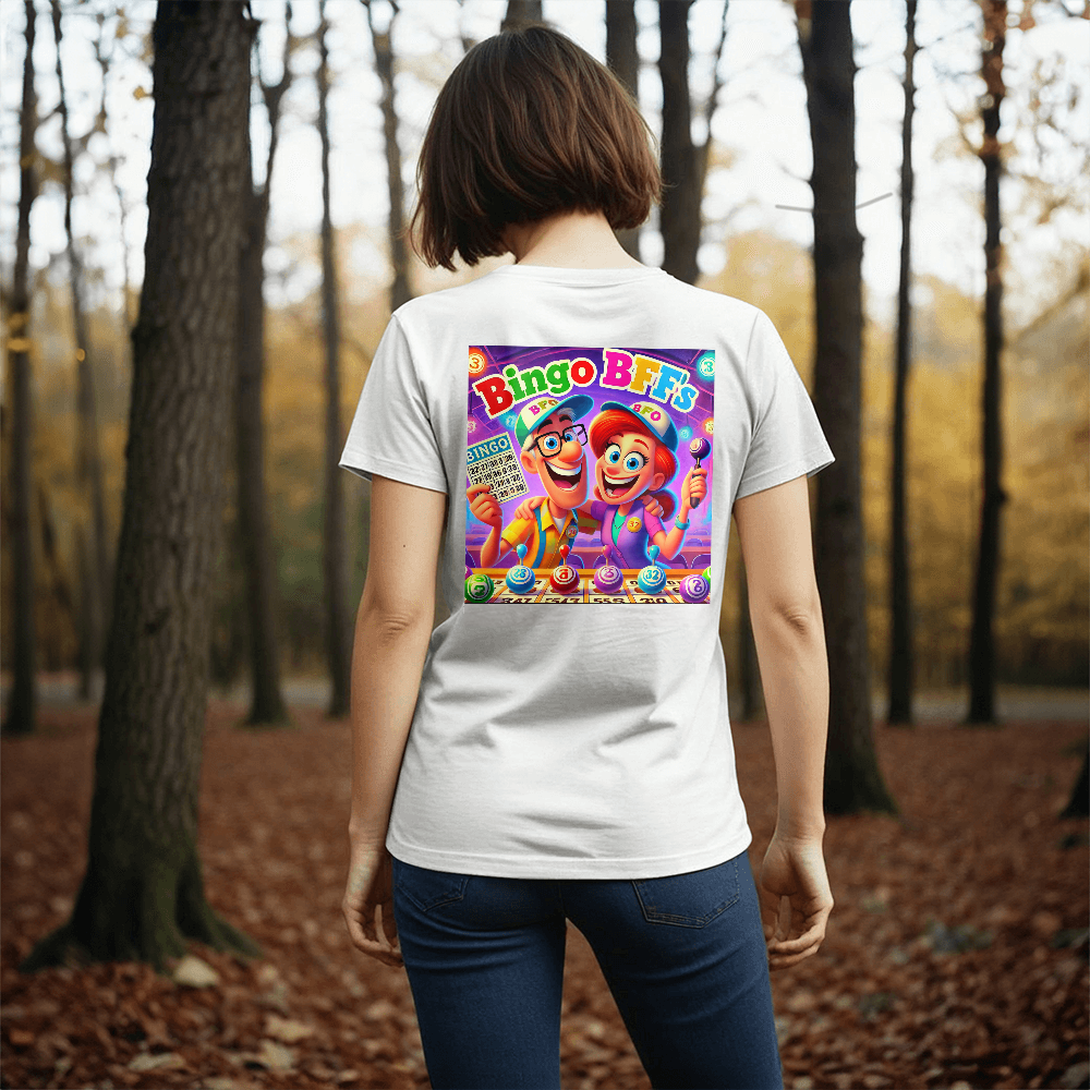 Bingo BFFS 2 - Bella + Canvas 3001 Unisex T-shirt Back Print - Gift for Her - Gift for Him