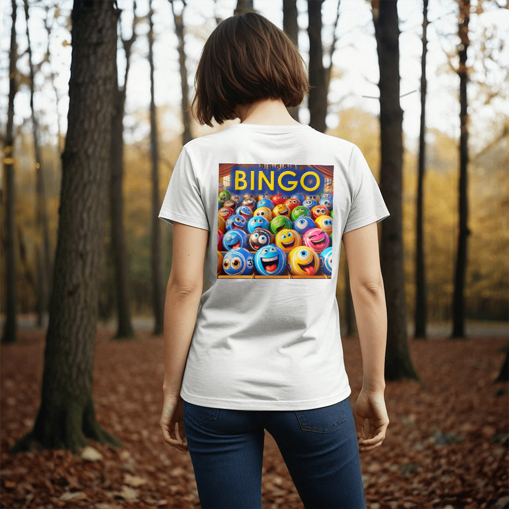 Bingo 1 - Bella + Canvas 3001 Unisex T-shirt Back Print - Gift for Her - Gift for Him