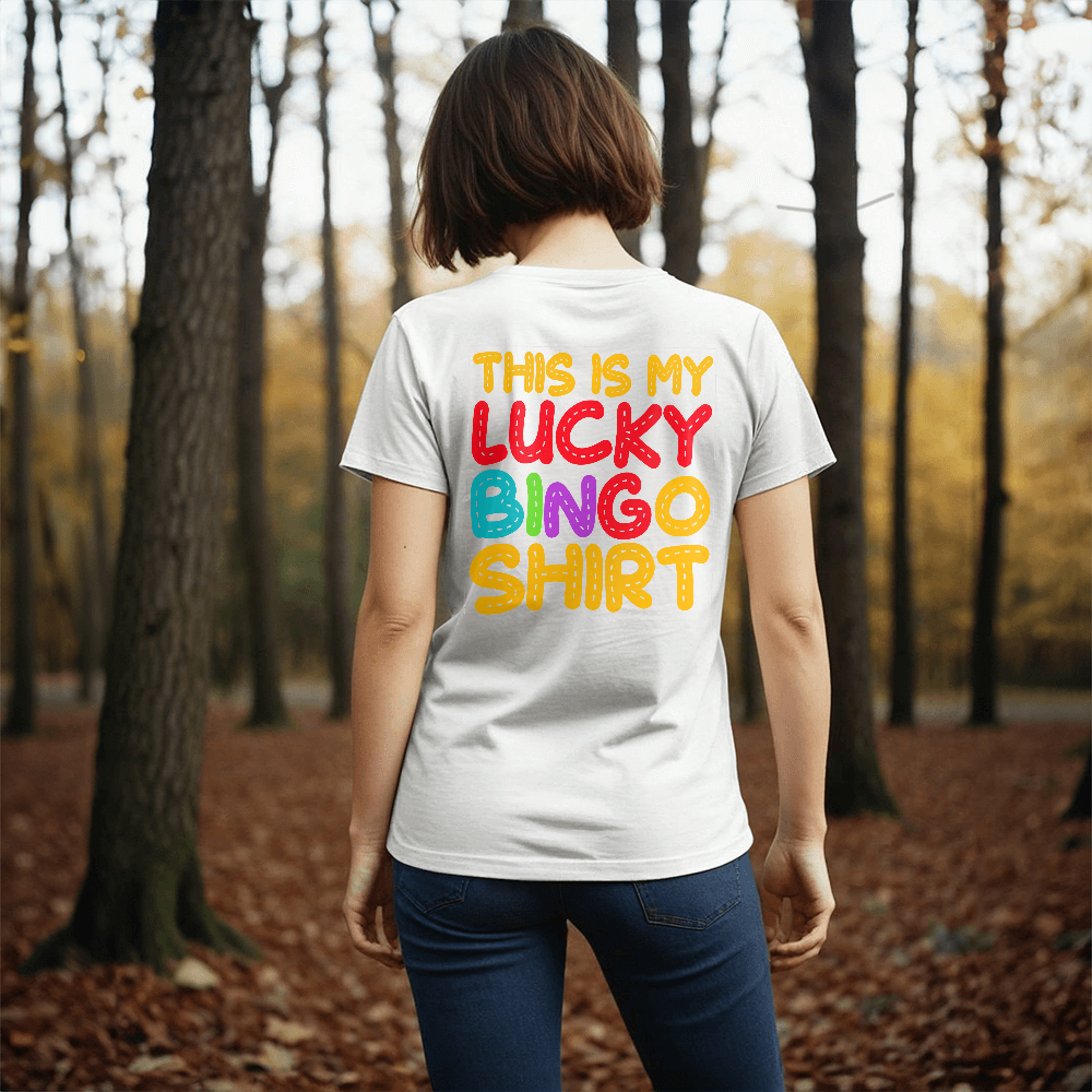 This Is My Lucky Bingo Shirt - Bella + Canvas 3001 Unisex T-shirt Back Print - Gift for Her - Gift for Him