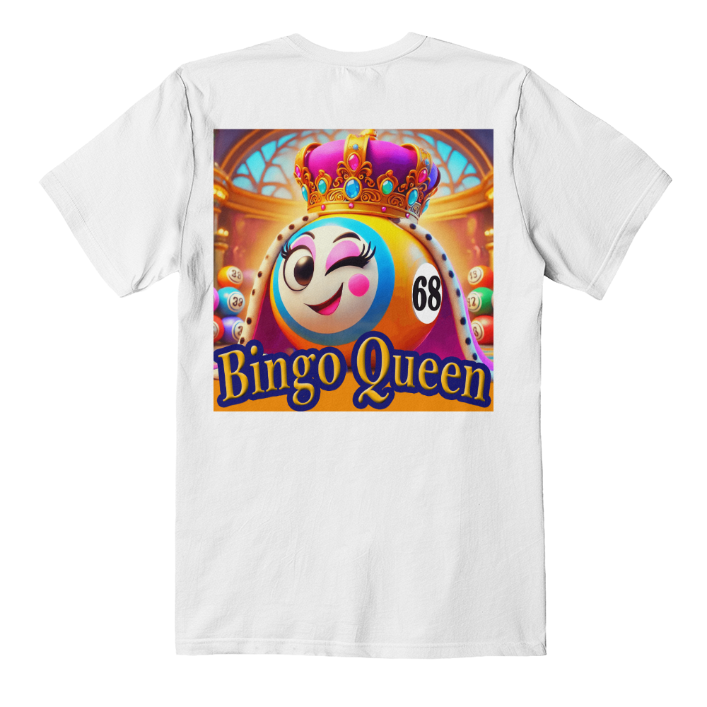 Bingo Queen - Bella + Canvas 3001 Unisex T-shirt Back Print - Gift for Her