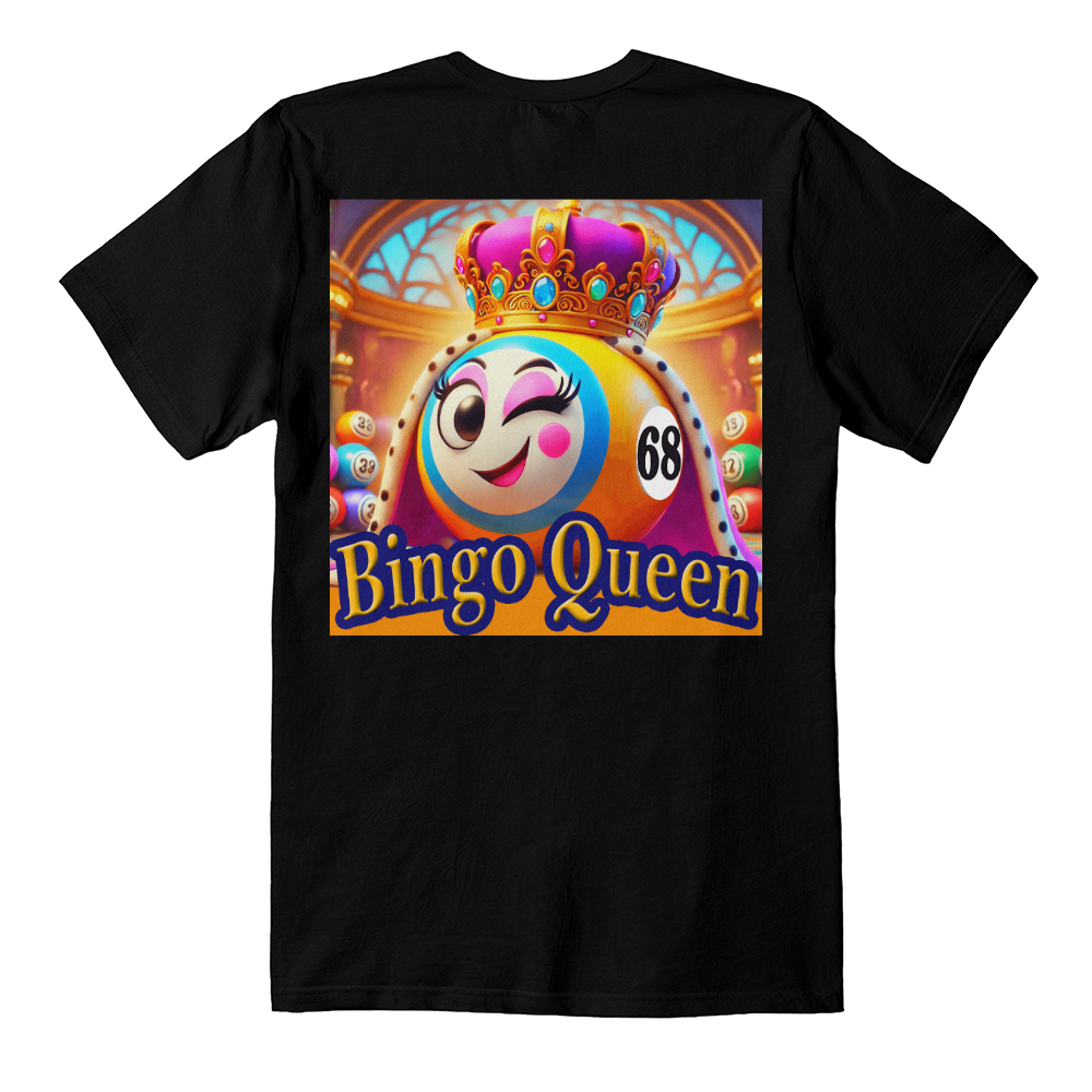 Bingo Queen - Bella + Canvas 3001 Unisex T-shirt Back Print - Gift for Her