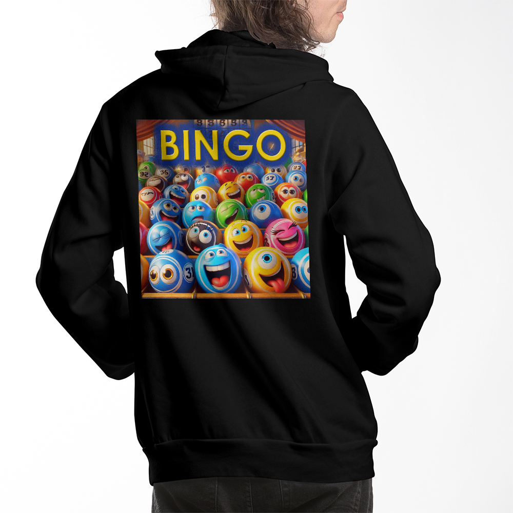 Bingo 1 - Bella + Canvas 3719 Pullover Fleece Hoodie Back Print - Gift for Her - Gift for Him