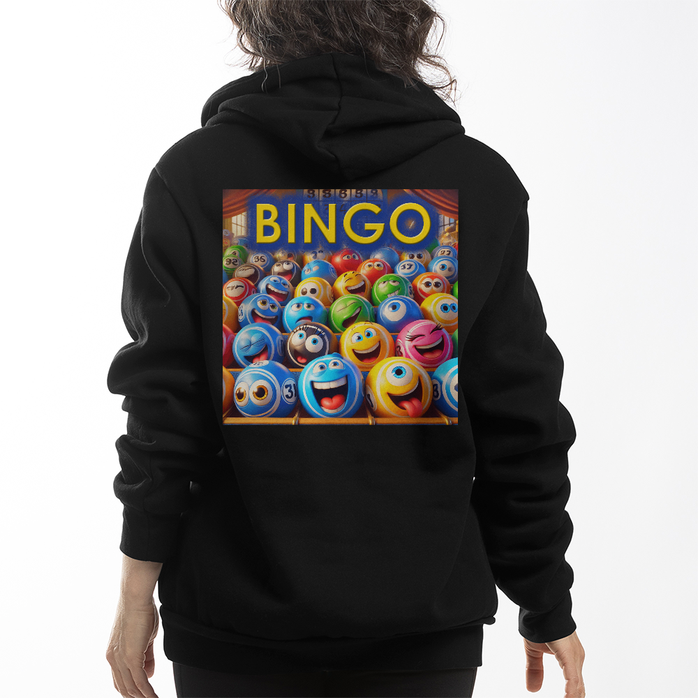 Bingo 1 - Bella + Canvas 3719 Pullover Fleece Hoodie Back Print - Gift for Her - Gift for Him