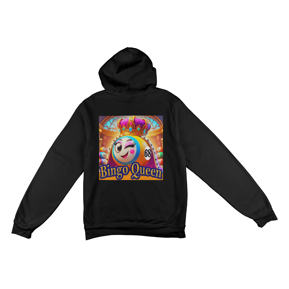 Bingo Queen - Bella + Canvas 3719 Pullover Fleece Hoodie Back Print - Gift for Her