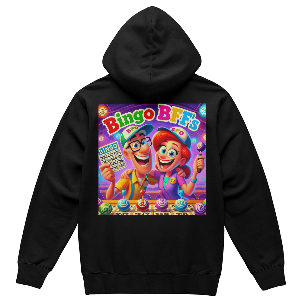 Bingo BFFS 2 - Bella + Canvas 3719 Pullover Fleece Hoodie Back Print - Gift for Her - Gift for Him