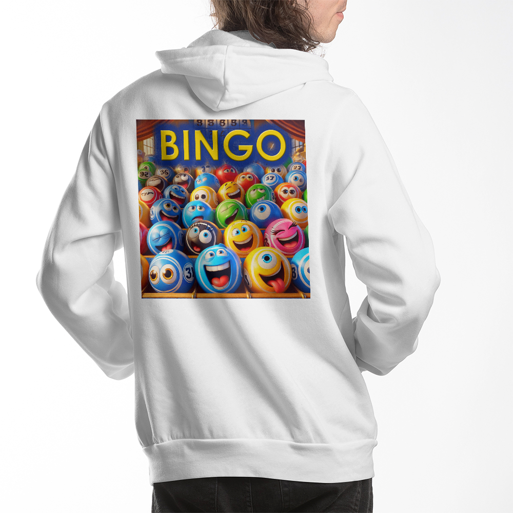 Bingo 1 - Bella + Canvas 3719 Pullover Fleece Hoodie Back Print - Gift for Her - Gift for Him