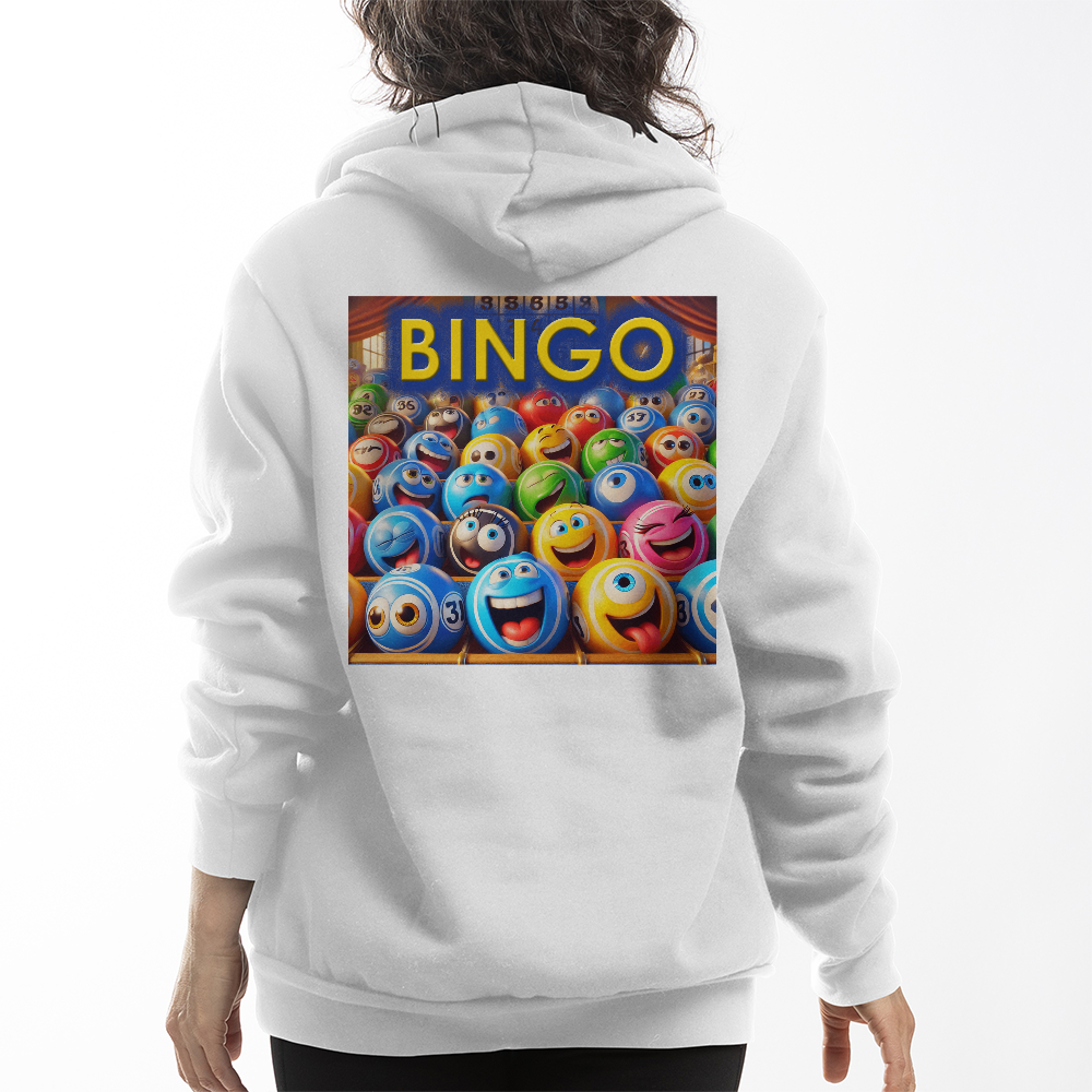 Bingo 1 - Bella + Canvas 3719 Pullover Fleece Hoodie Back Print - Gift for Her - Gift for Him