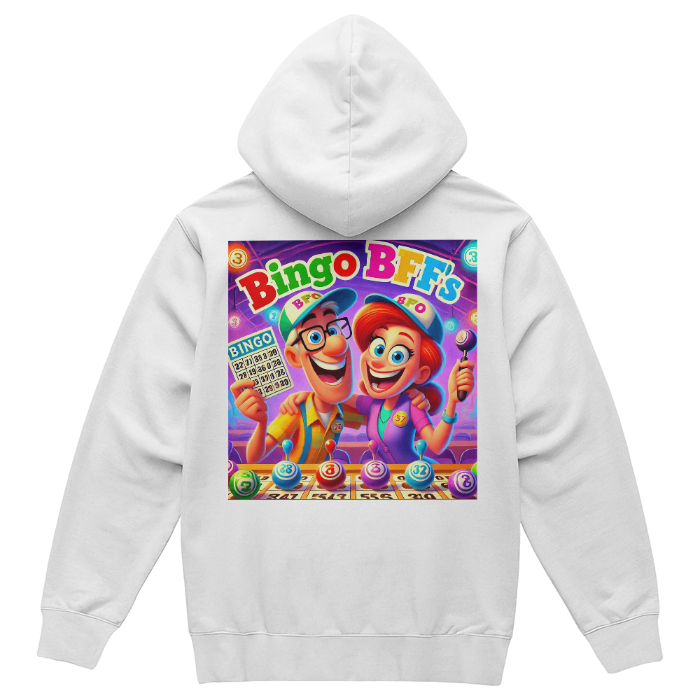 Bingo BFFS 2 - Bella + Canvas 3719 Pullover Fleece Hoodie Back Print - Gift for Her - Gift for Him