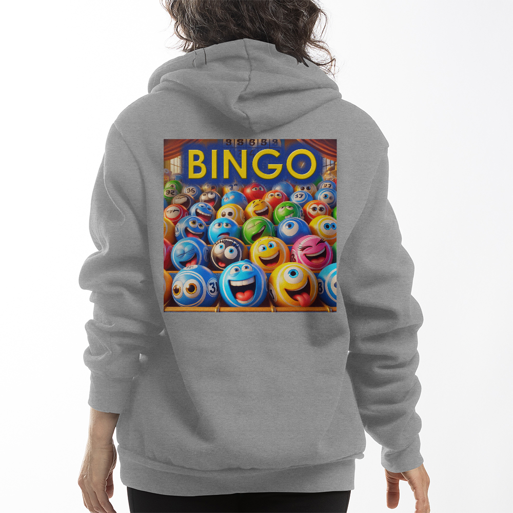 Bingo 1 - Bella + Canvas 3719 Pullover Fleece Hoodie Back Print - Gift for Her - Gift for Him