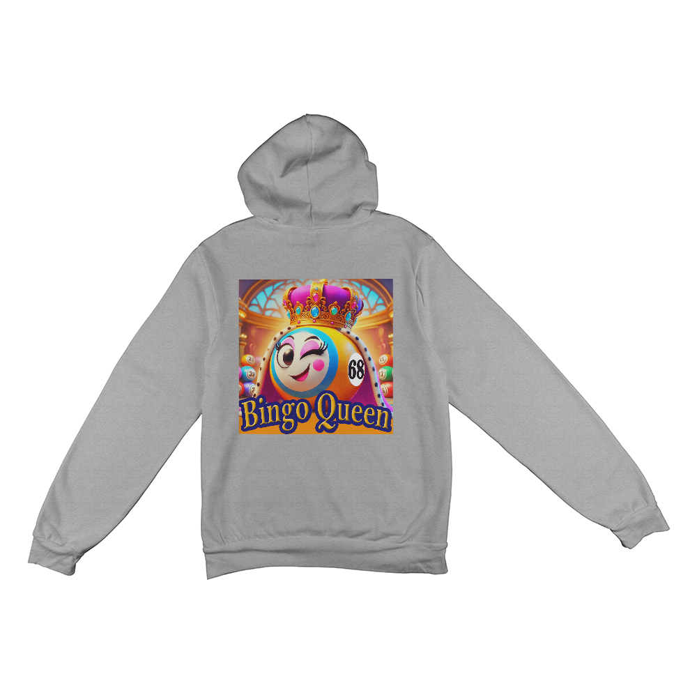 Bingo Queen - Bella + Canvas 3719 Pullover Fleece Hoodie Back Print - Gift for Her
