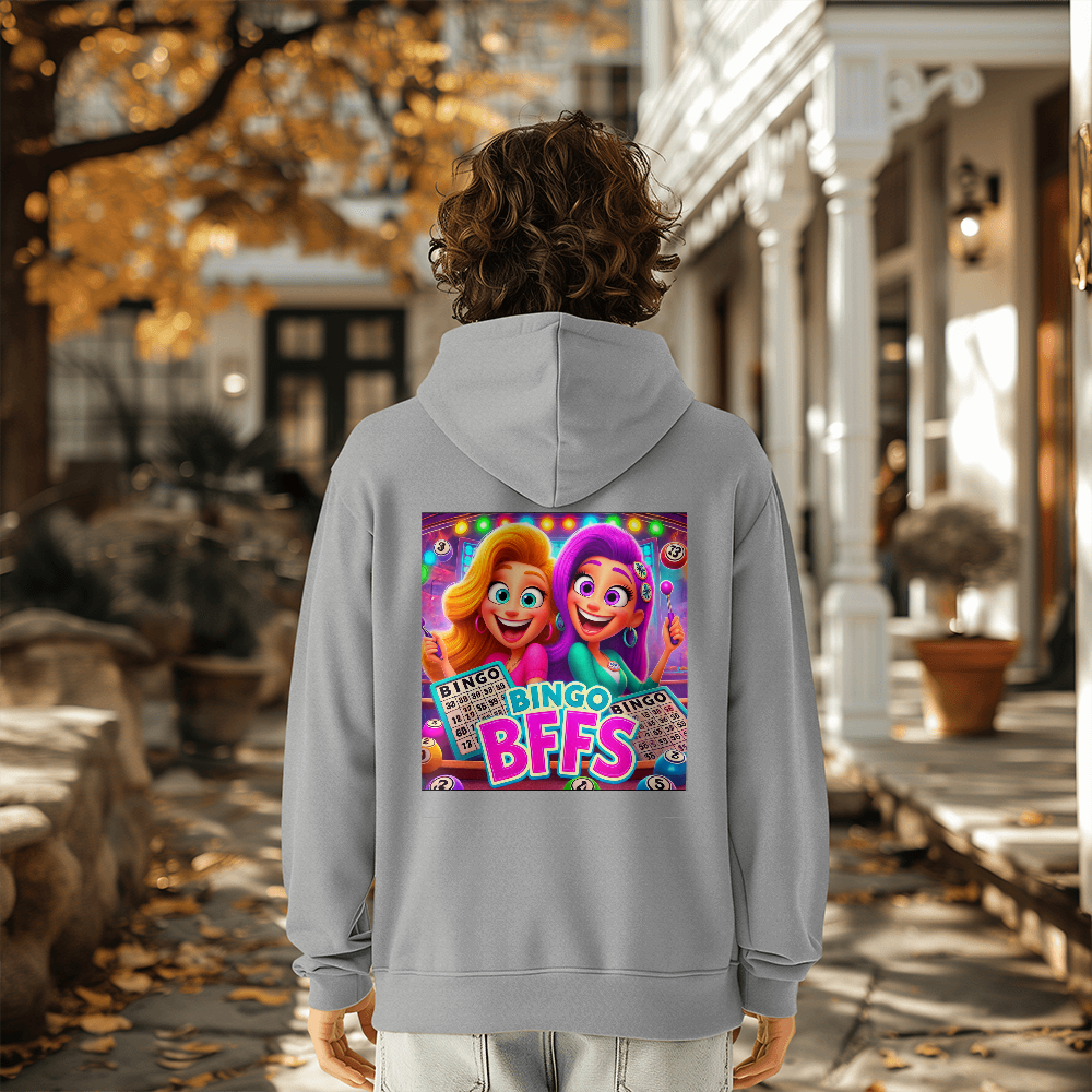 Bingo BFFS 1 - Bella + Canvas 3719 Pullover Fleece Hoodie Back Print - Gift for Her
