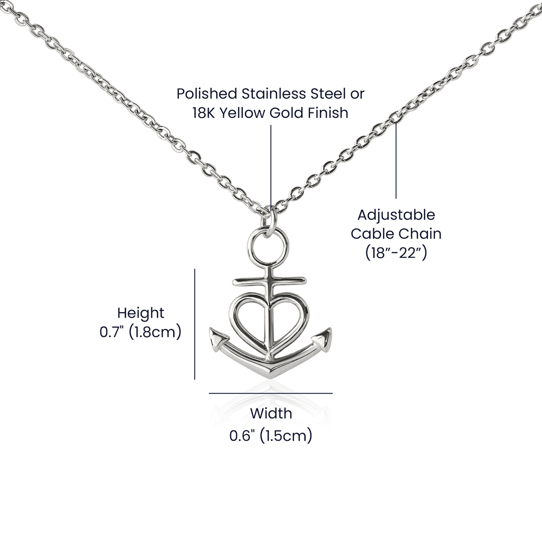 Faith Anchor Necklace – Gift for Her - Gift for Him