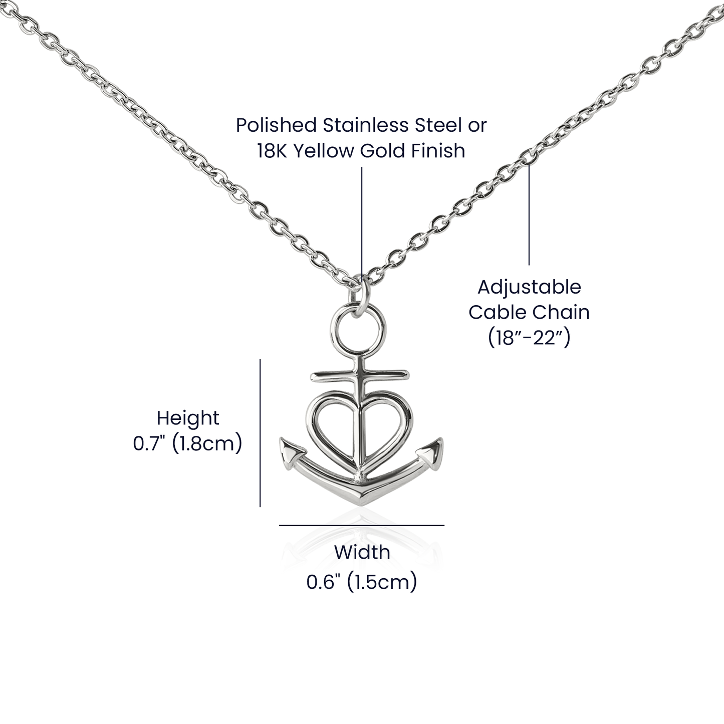 Faith Anchor Necklace – Gift for Her - Gift for Him
