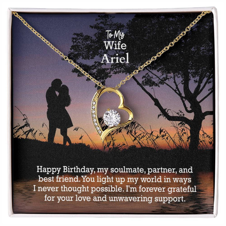 To My Wife, Happy Birthday, My Soulmate, Partner &amp; Best Friend - Forever Love Necklace - Gift for Wife
