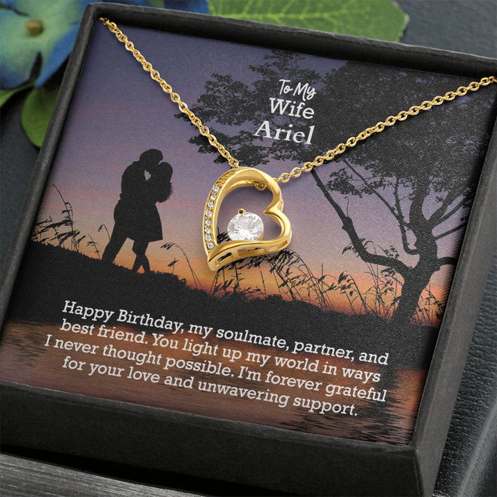 To My Wife, Happy Birthday, My Soulmate, Partner &amp; Best Friend - Forever Love Necklace - Gift for Wife