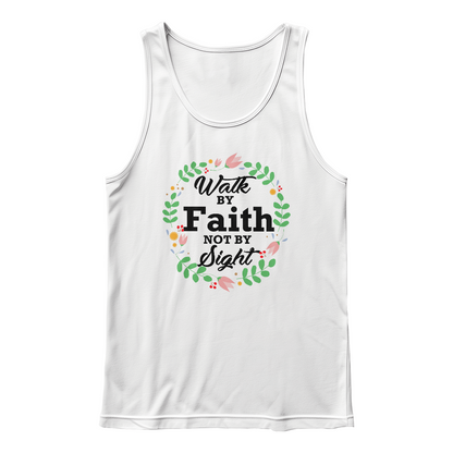 Walk By Faith Not By Sight - 3480 Bella + Canvas Unisex Jersey Tank Front Print - Gift for Her - Gift for Him