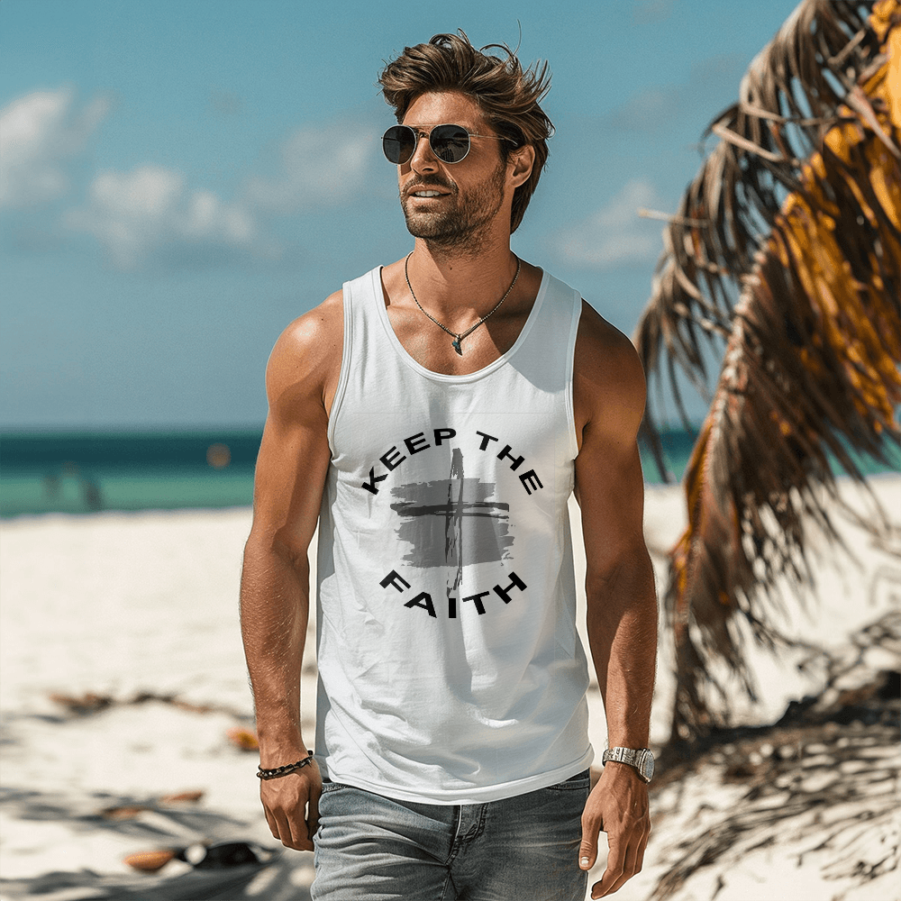 Keep The Faith - 3480 Bella + Canvas Unisex Jersey Tank Front Print - Gift for Her - Gift for Him