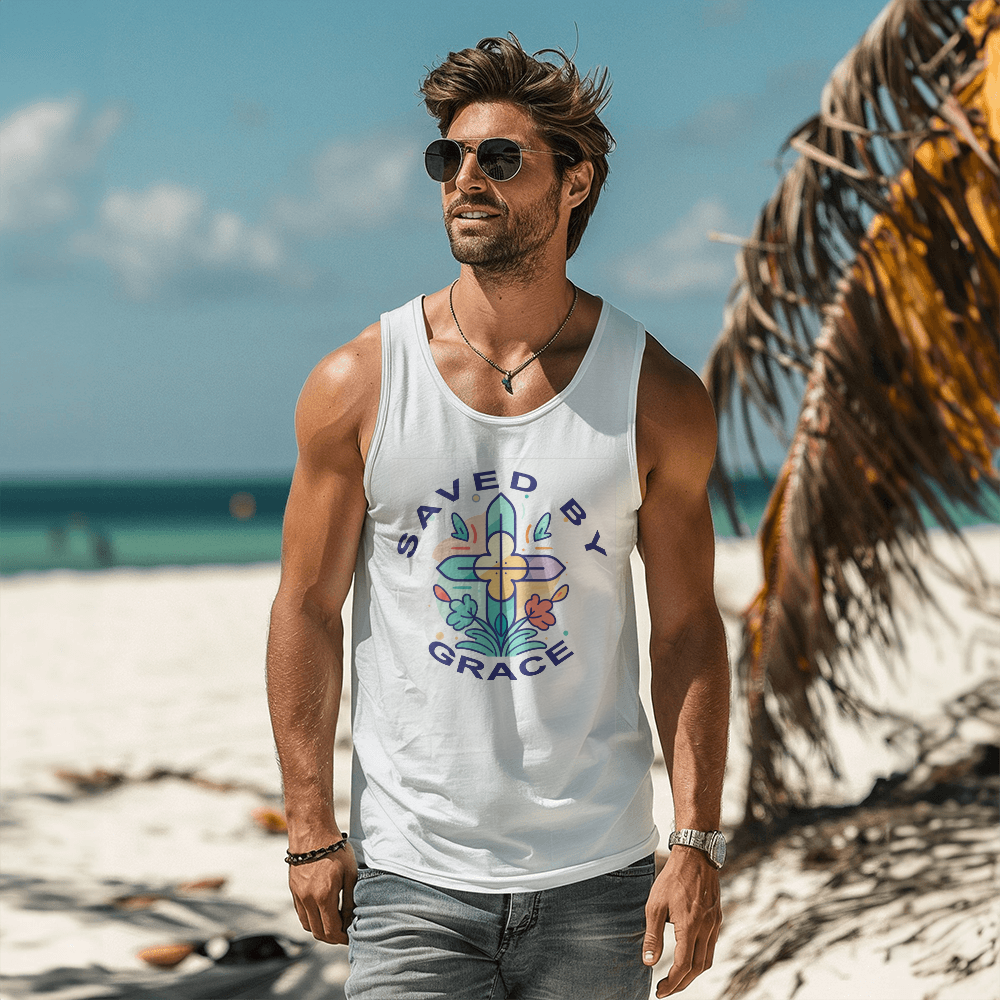 Saved By Grace Tank Top – Gift for Her - Gift for Him