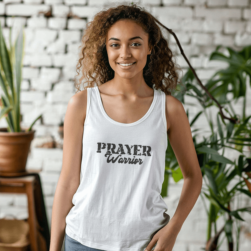Prayer Warrior - 3480 Bella + Canvas Unisex Jersey Tank Front Print - Gift for Her - Gift for Him