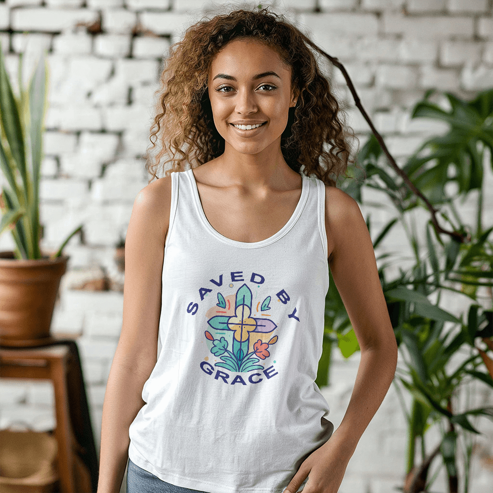 Saved By Grace Tank Top – Gift for Her - Gift for Him