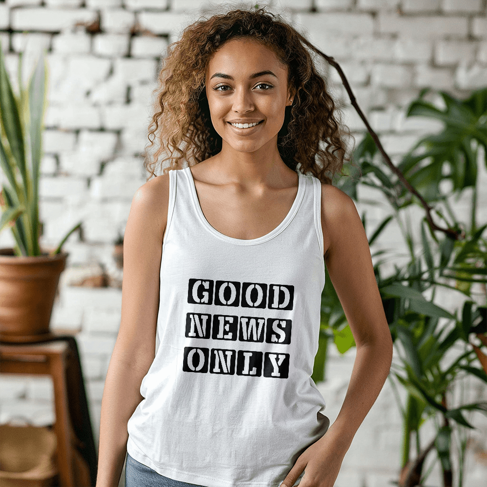 Good News Only - 3480 Bella + Canvas Unisex Jersey Tank Front Print - Gift for Her - Gift for Him