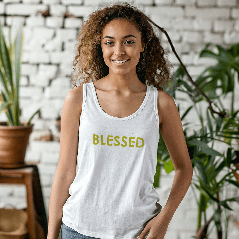 Blessed - 3480 Bella + Canvas Unisex Jersey Tank Front Print - Gift for Her - Gift for Him