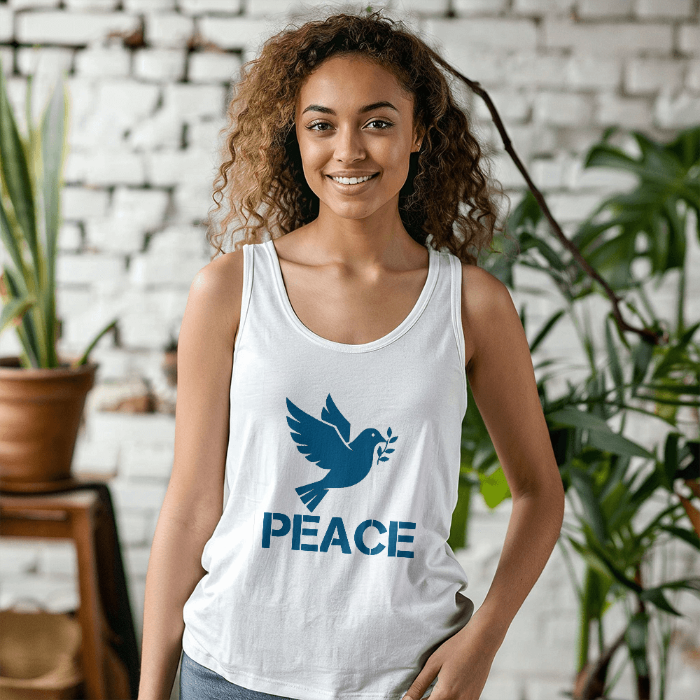 PEACE - 3480 Bella + Canvas Unisex Jersey Tank Front Print - Gift for Her - Gift for Him