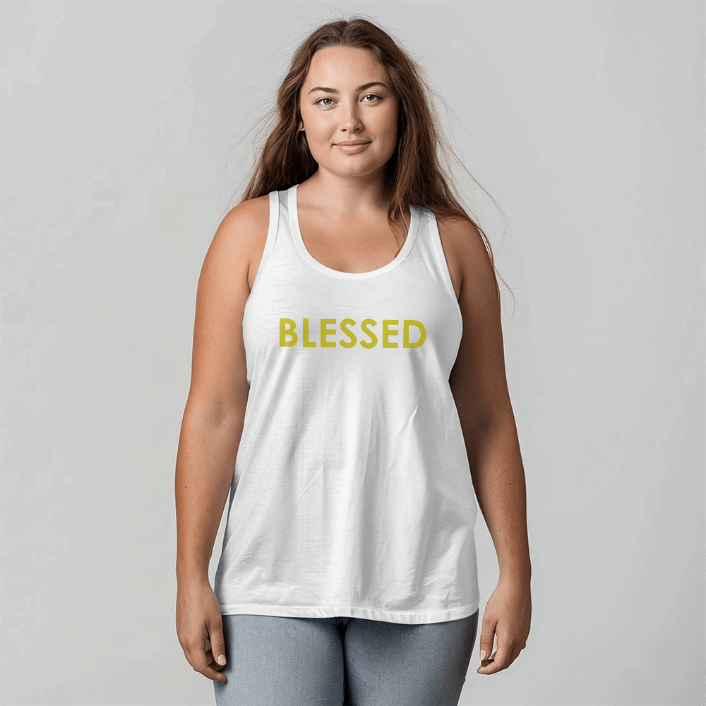 Blessed - 3480 Bella + Canvas Unisex Jersey Tank Front Print - Gift for Her - Gift for Him