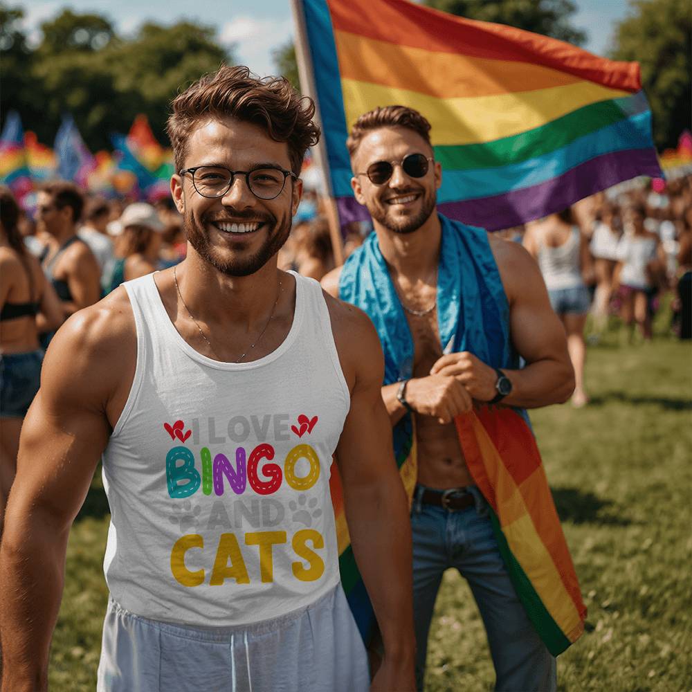 I Love Bingo And Cats – Tank Top – Gift for Her – Gift for Him