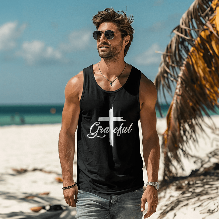 Grateful (White) Tank Top – Gift for Her - Gift for Him