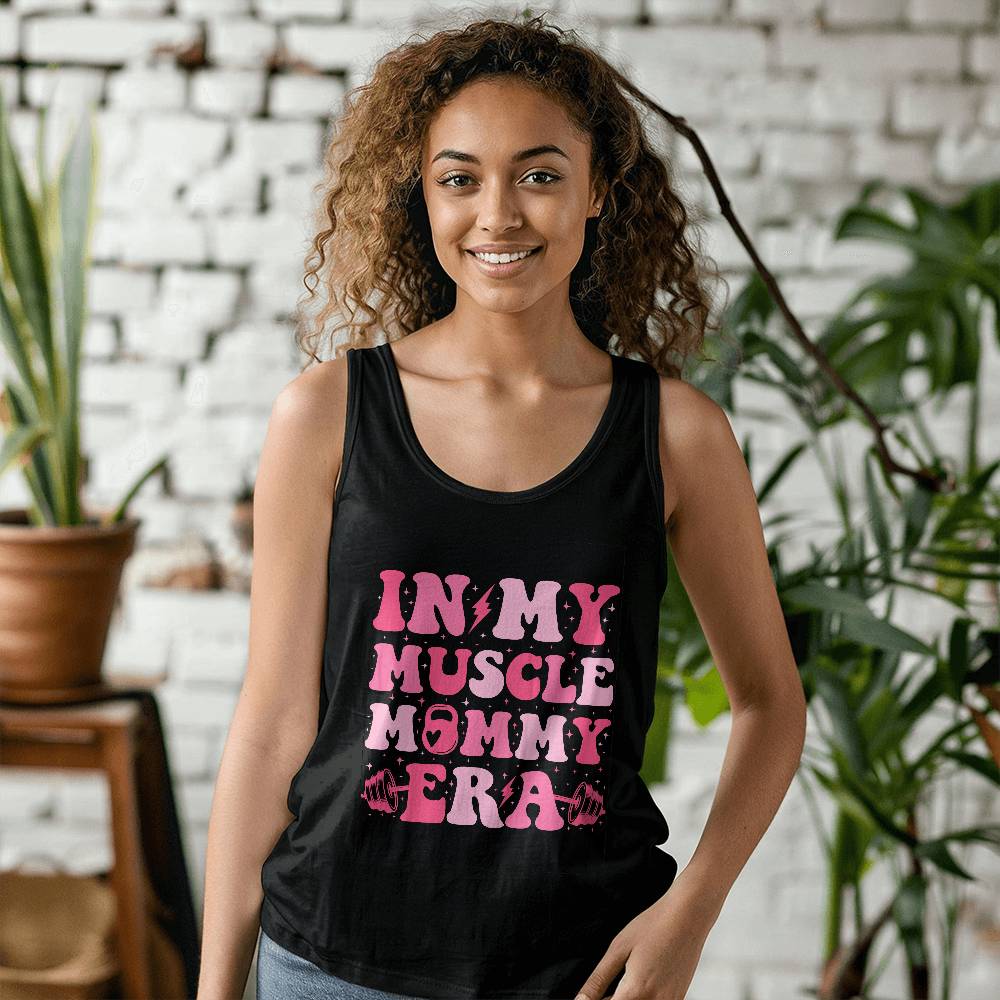 In My Muscle Mommy Era - 3480 Bella + Canvas Unisex Jersey Tank Front Print Design - Gift for Mom