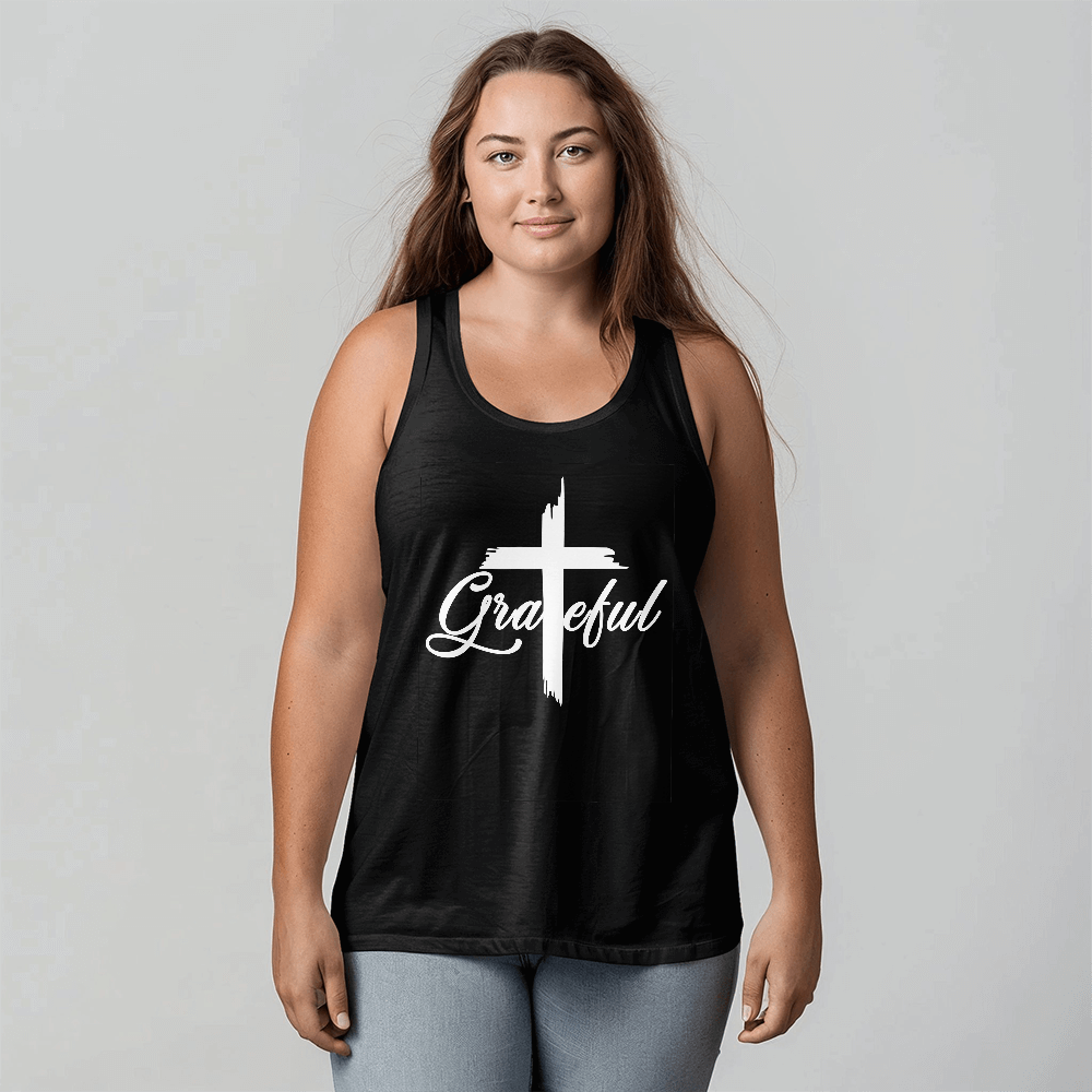 Grateful (White) Tank Top – Gift for Her - Gift for Him