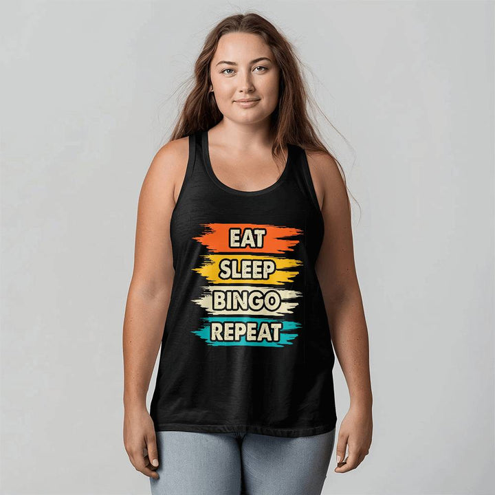 Eat Sleep Bingo Repeat – Unisex Tank Top – Gift for Her – Gift for Him