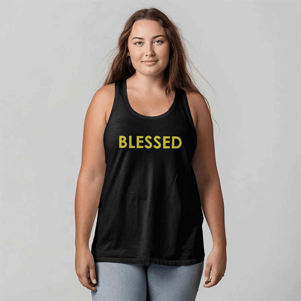 Blessed - 3480 Bella + Canvas Unisex Jersey Tank Front Print - Gift for Her - Gift for Him