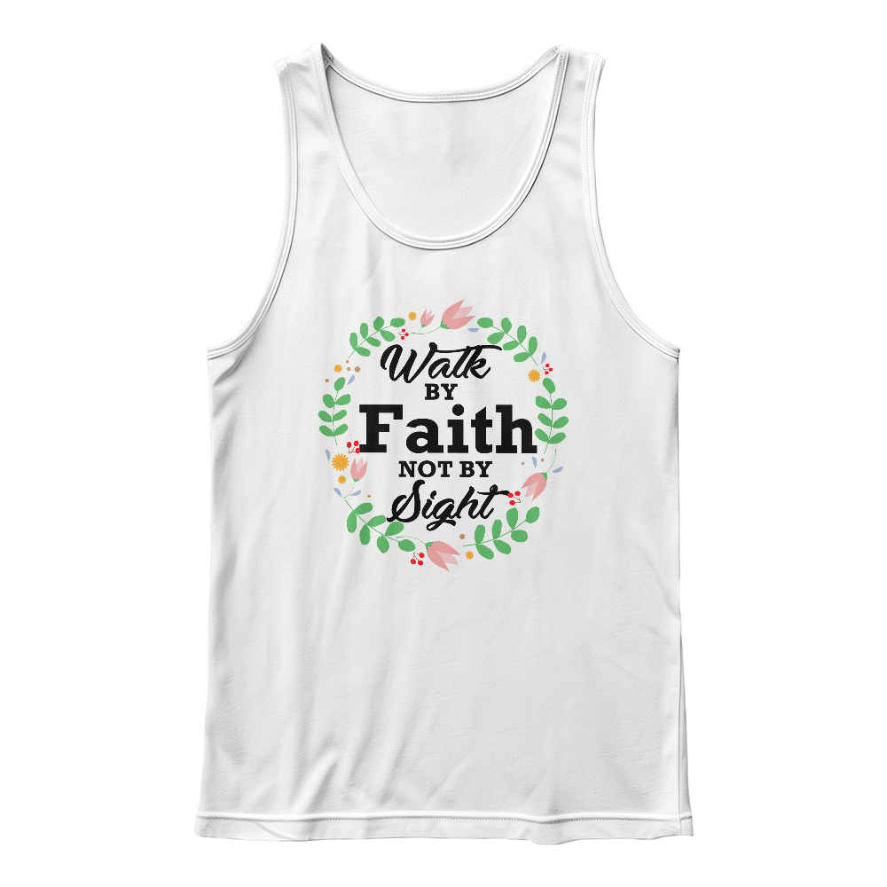 Walk By Faith Not By Sight - 3480 Bella + Canvas Unisex Jersey Tank Front Print - Gift for Her - Gift for Him