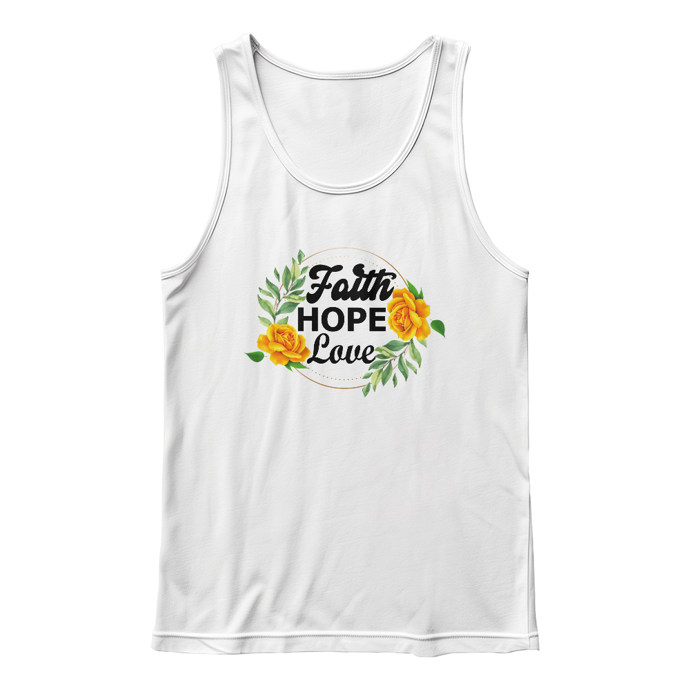 Faith Hope Love - 3480 Bella + Canvas Unisex Jersey Tank Front Print - Gift for Her