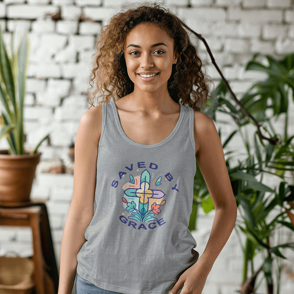 Saved By Grace Tank Top – Gift for Her - Gift for Him