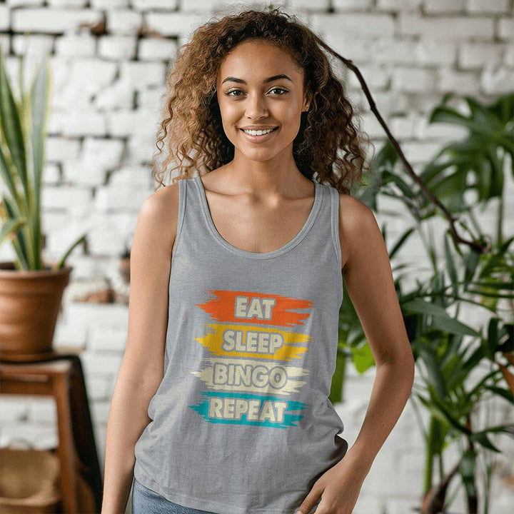 Eat Sleep Bingo Repeat – Unisex Tank Top – Gift for Her – Gift for Him