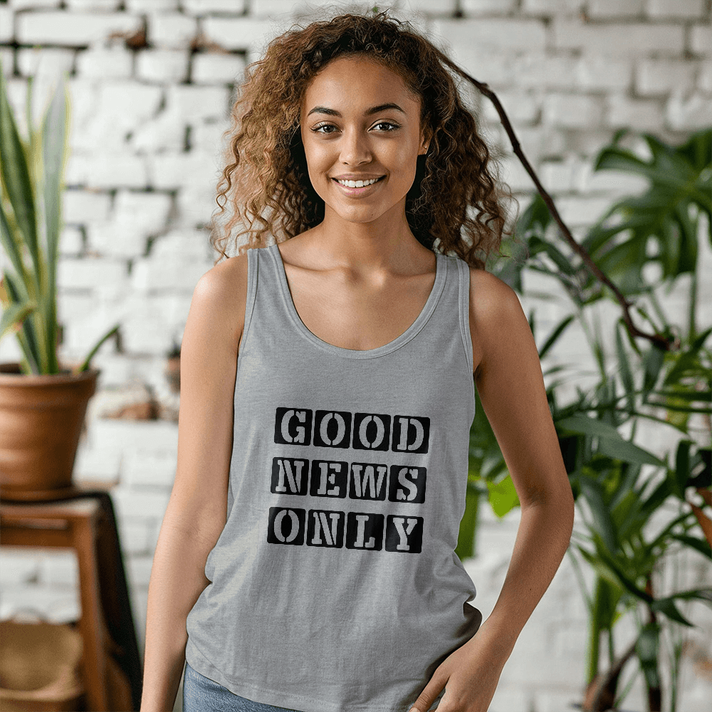 Good News Only - 3480 Bella + Canvas Unisex Jersey Tank Front Print - Gift for Her - Gift for Him