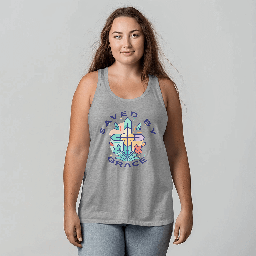 Saved By Grace Tank Top – Gift for Her - Gift for Him
