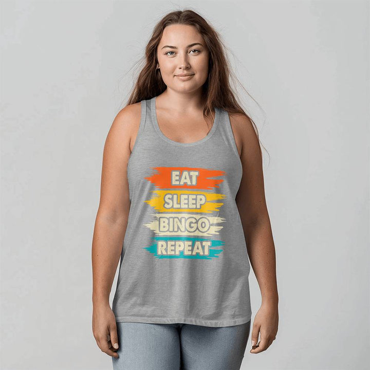 Eat Sleep Bingo Repeat – Unisex Tank Top – Gift for Her – Gift for Him