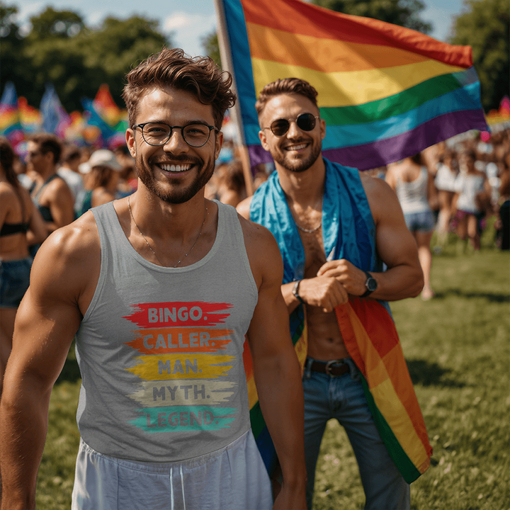 Bingo. Caller. Man. Myth. Legend. Tank Top – Gift for Him