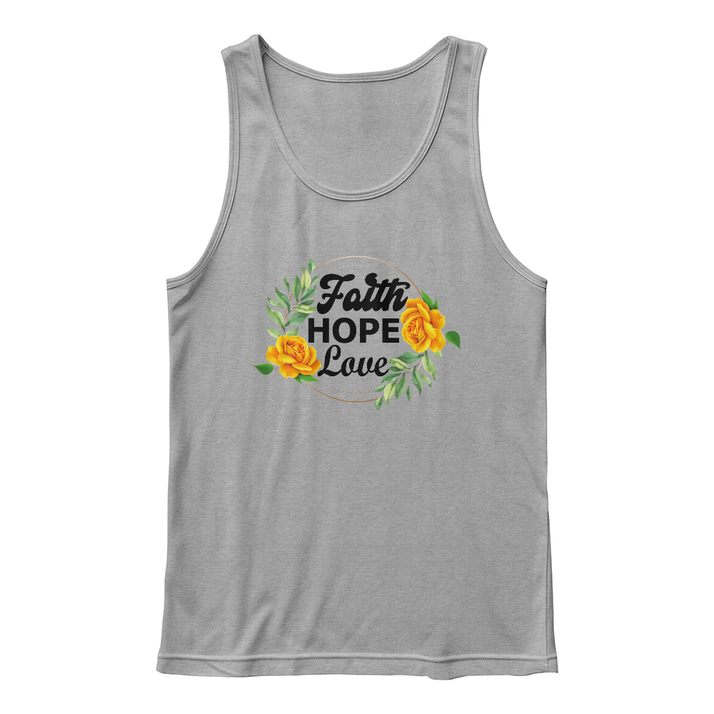 Faith Hope Love - 3480 Bella + Canvas Unisex Jersey Tank Front Print - Gift for Her