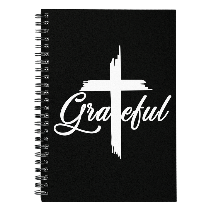Grateful (White) - Spiral Notebook - Gift for Her - Gift for Him