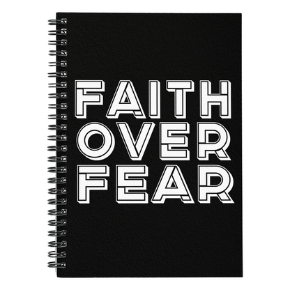 Faith Over Fear (White) - Spiral Notebook - Gift for Her - Gift for Him