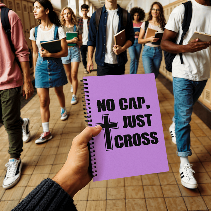 No Cap, Just Cross Spiral Notebook – Gift for Her - Gift for Him