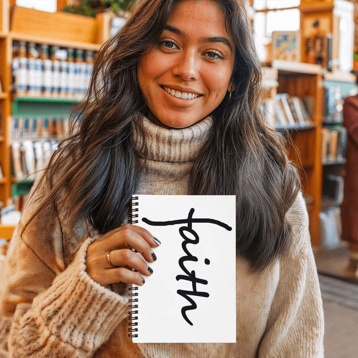 Faith (Black) – Spiral Notebook – Gift for Her – Gift for Him