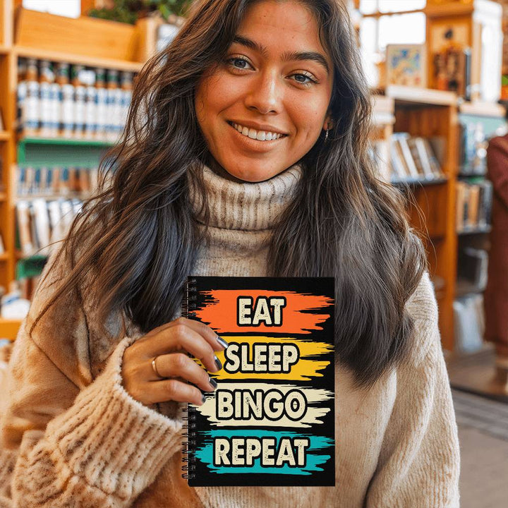 Eat Sleep Bingo Repeat – Spiral Notebook – Gift for Her – Gift for Him